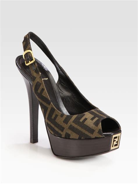 fendi brown heels|fendi slingback pumps.